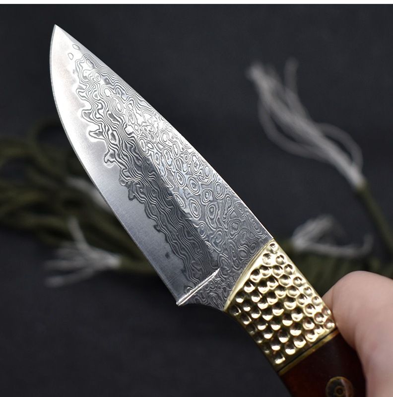 Damascus Steel Fixed Blade Knife view 2