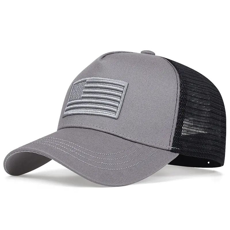 Camo Cap With American Flag Badge view 4