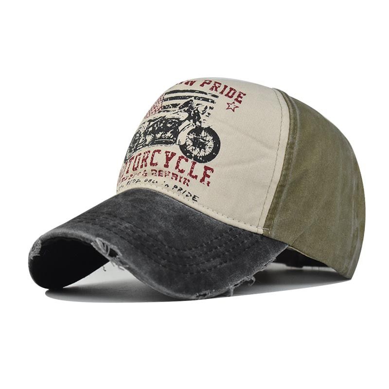 Washed Cotton Motorcycle Baseball Cap view 3