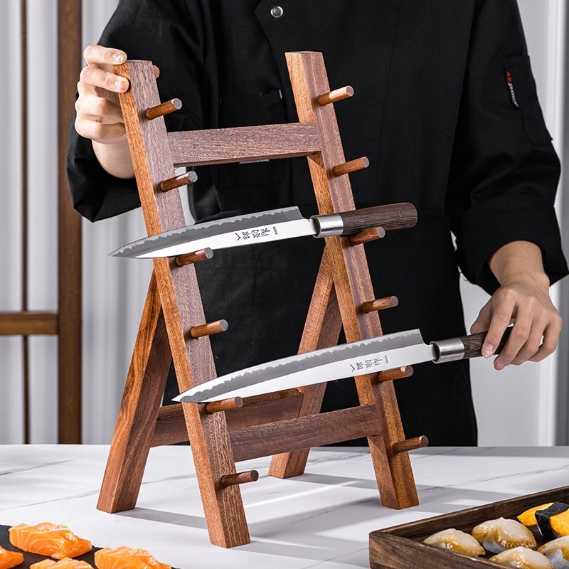 Sapele Wood Knife Rack view 2