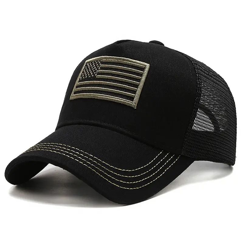 Camo Cap With American Flag Badge view 6