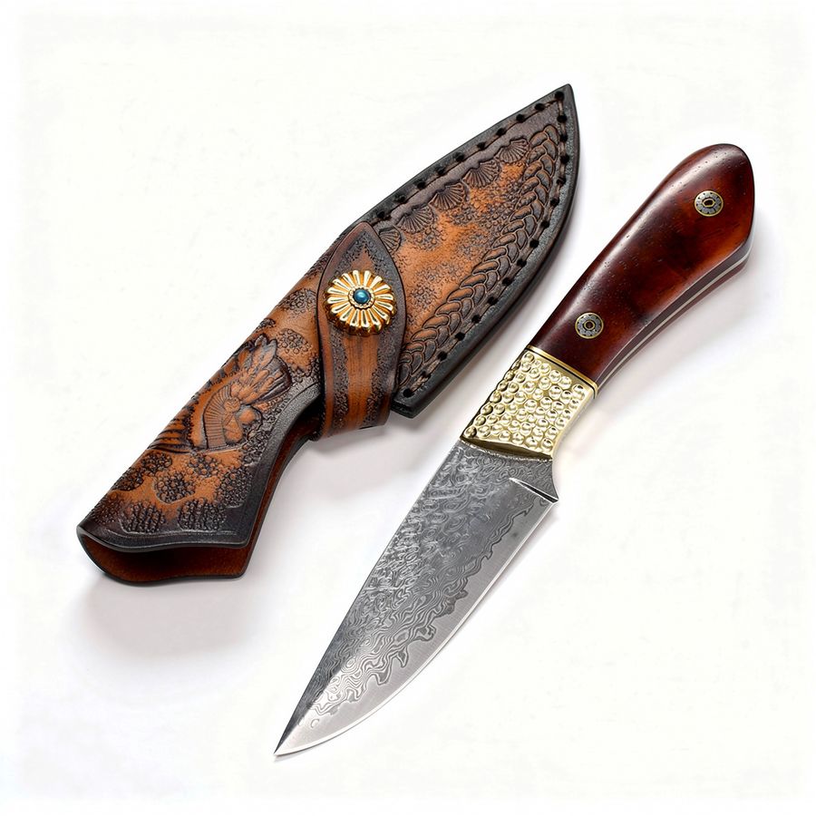 Damascus Steel Fixed Blade Knife