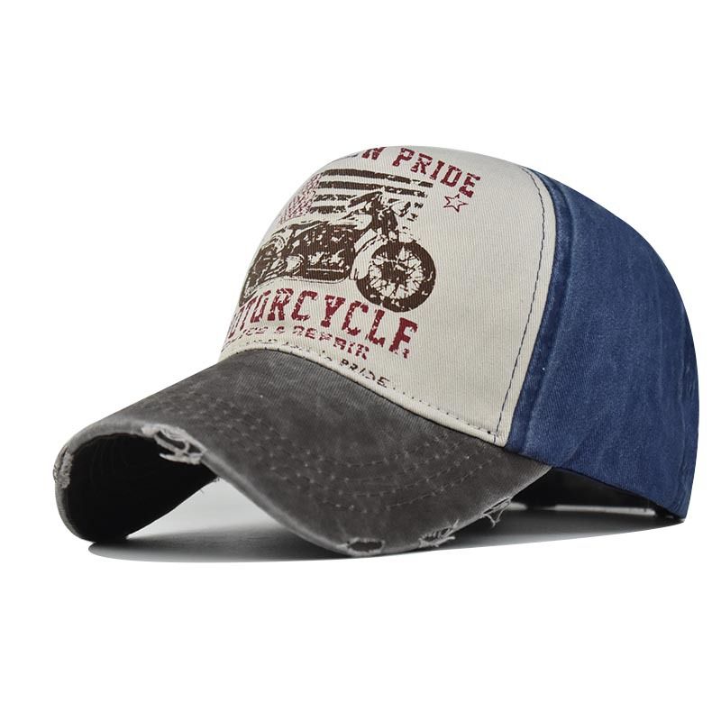 Washed Cotton Motorcycle Baseball Cap view 4