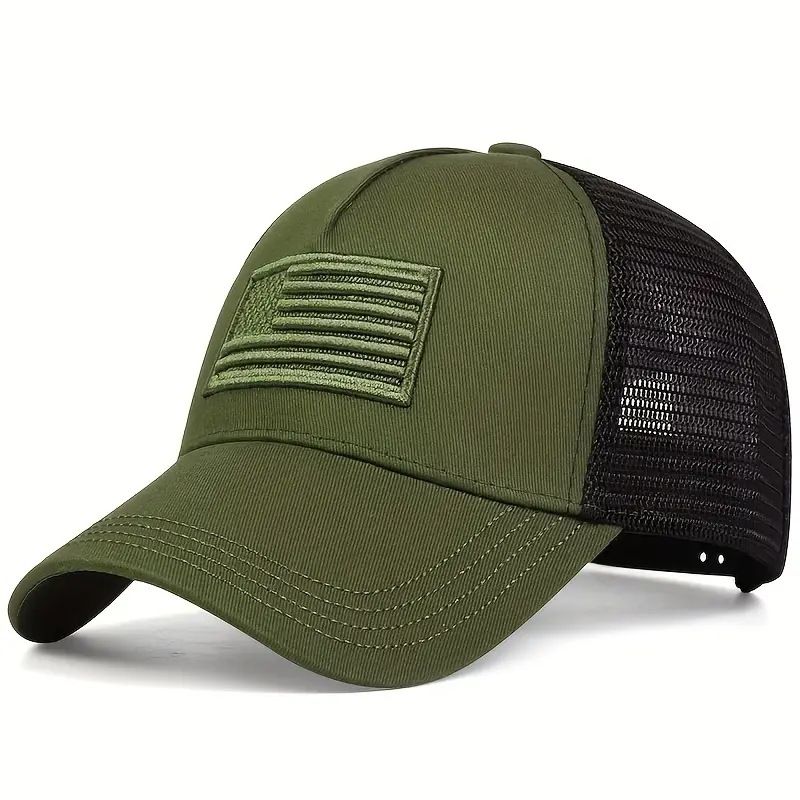 Camo Cap With American Flag Badge view 3