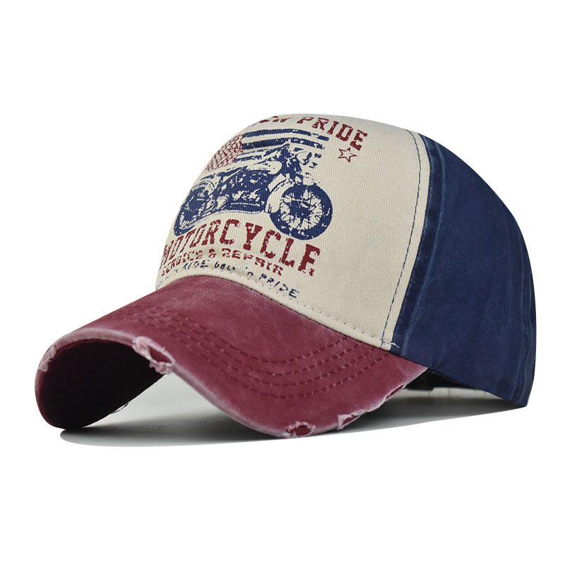 Washed Cotton Motorcycle Baseball Cap
