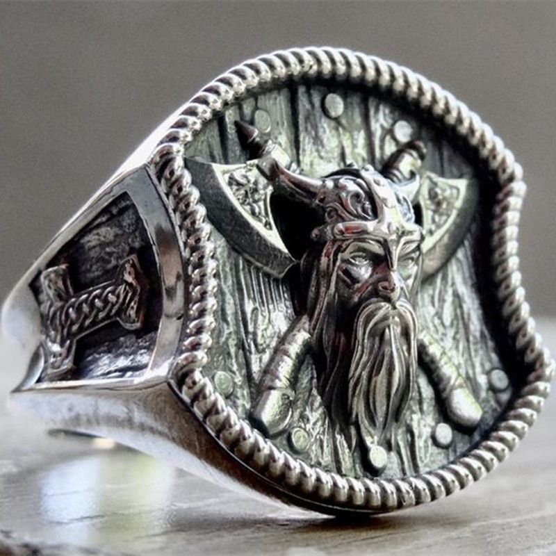 Viking Double Axe Silver Ring view 3