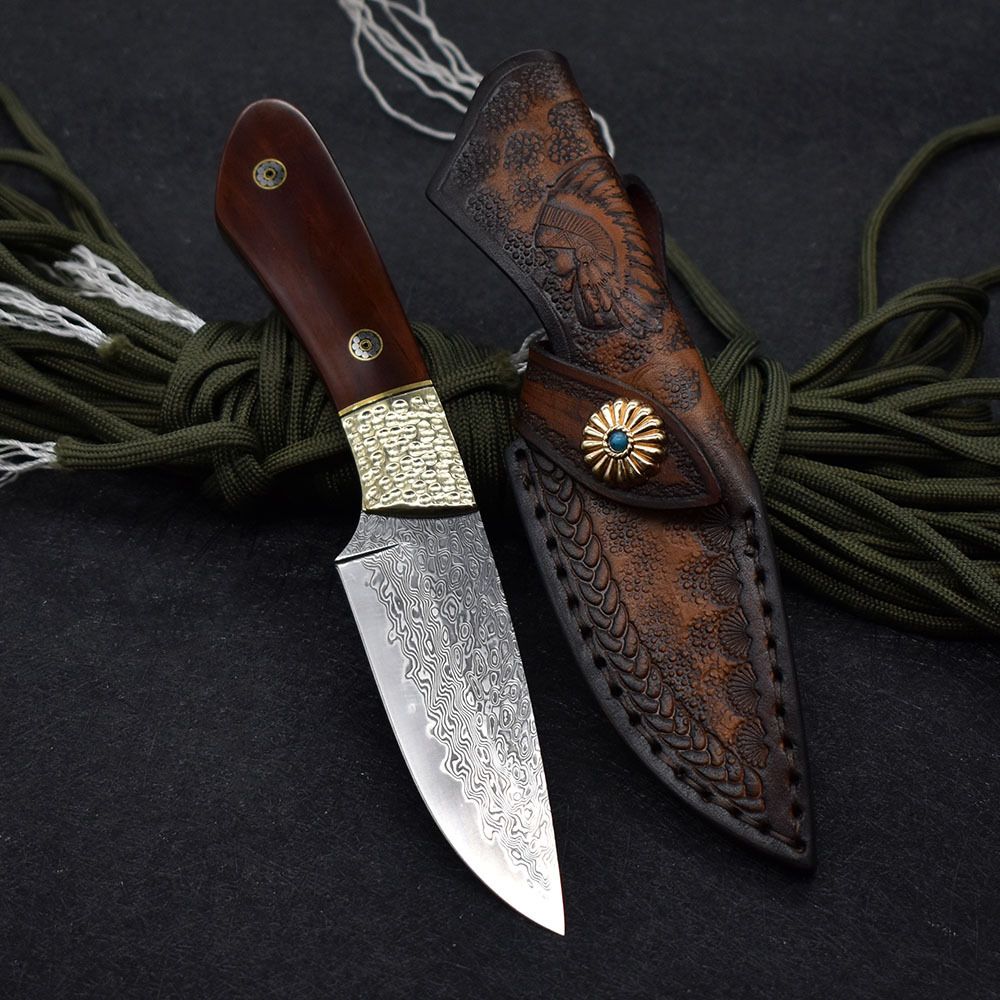 Damascus Steel Fixed Blade Knife view 4
