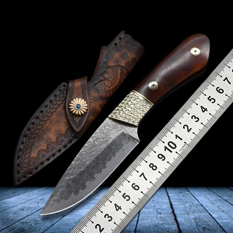 Damascus Steel Fixed Blade Knife view 3