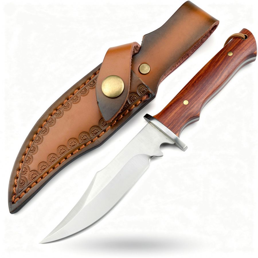 Fixed Blade Knife With Sandalwood Handle
