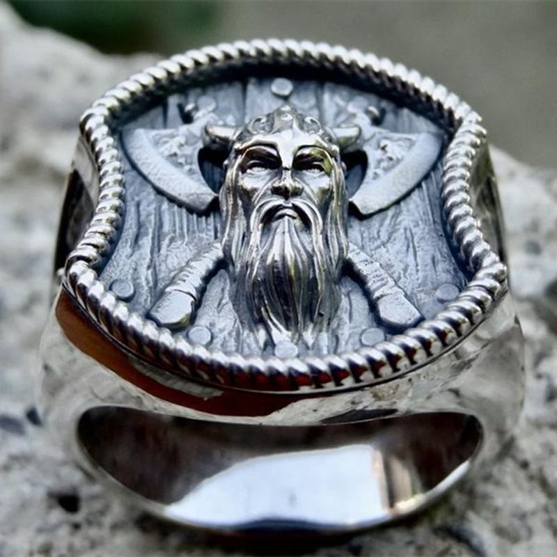 Viking Double Axe Silver Ring view 5