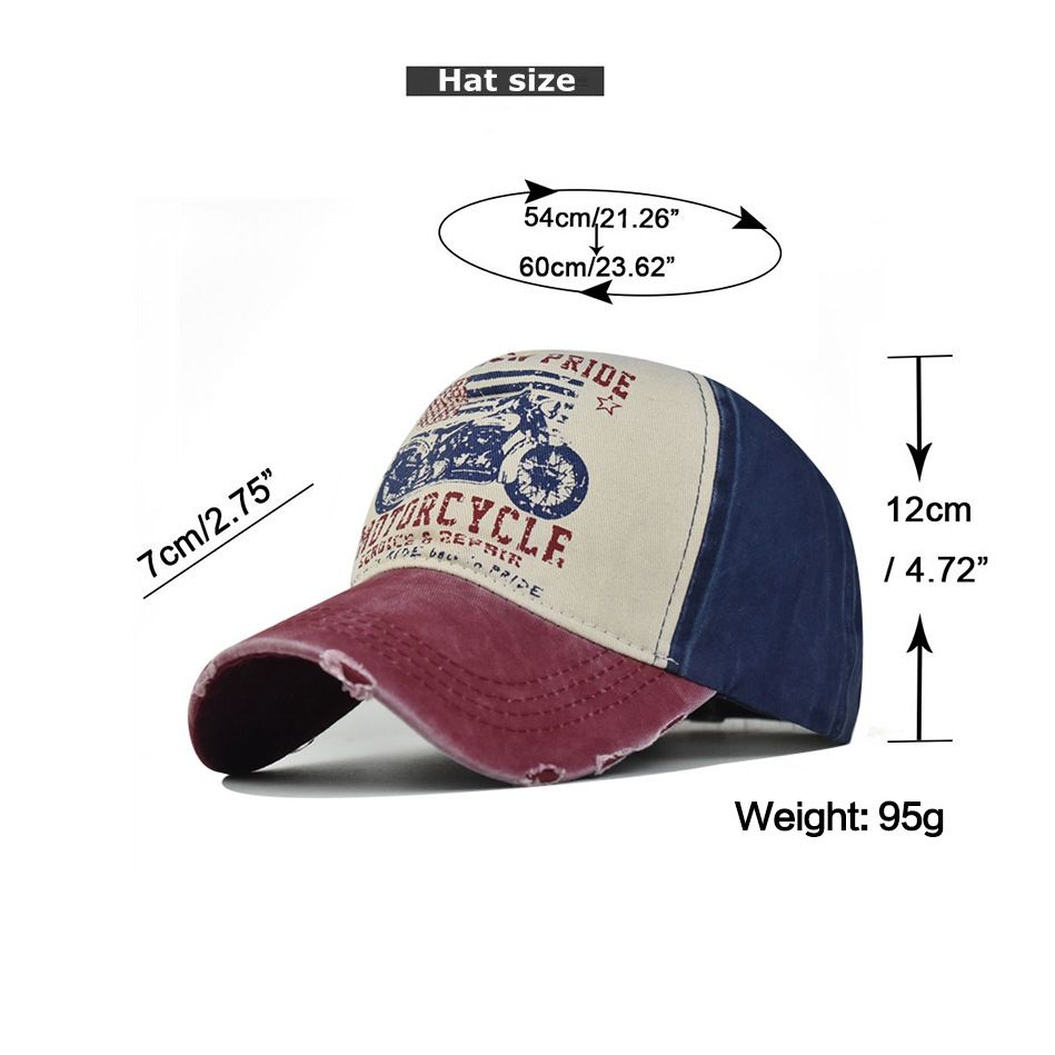Washed Cotton Motorcycle Baseball Cap view 6